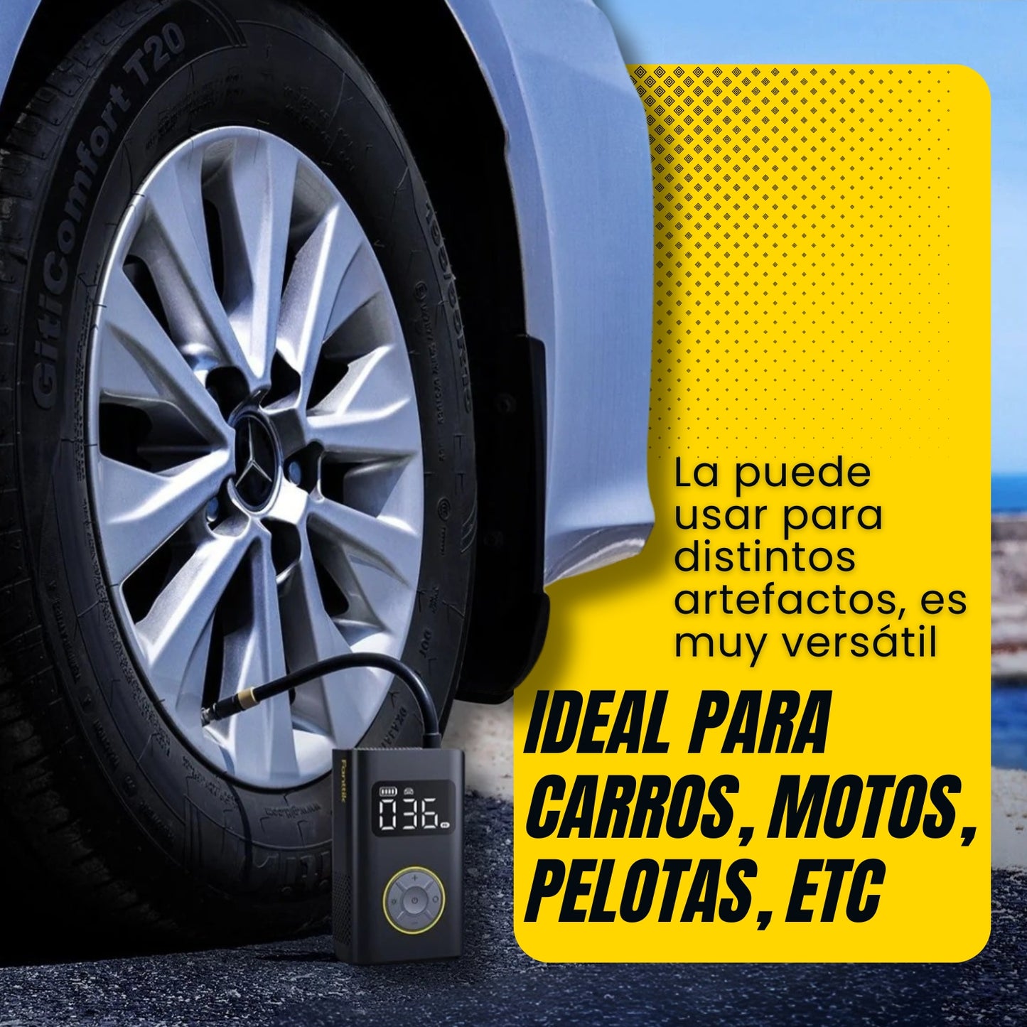 Compresor de aire portátil recargable