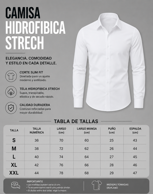 Long Sleeve Camisa Hidrofóbica (strech)