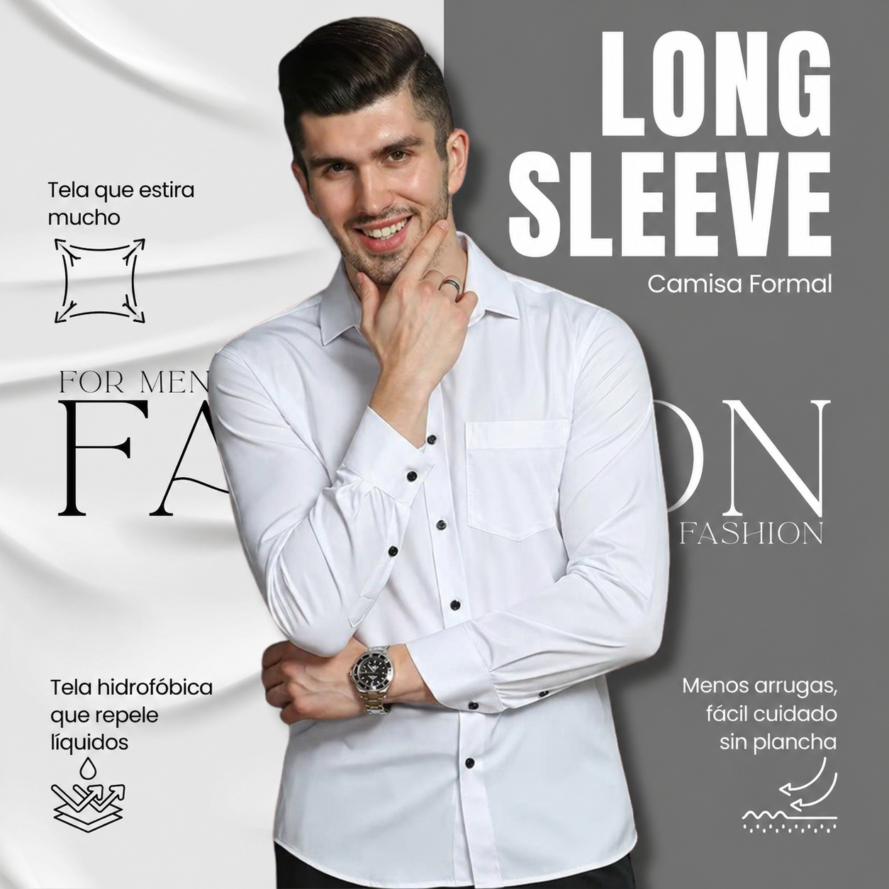 Long Sleeve Camisa Hidrofóbica (strech)