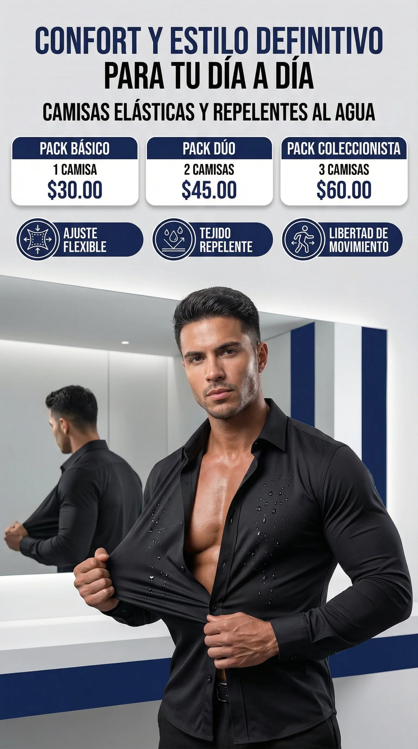 Long Sleeve Camisa Hidrofóbica Strech